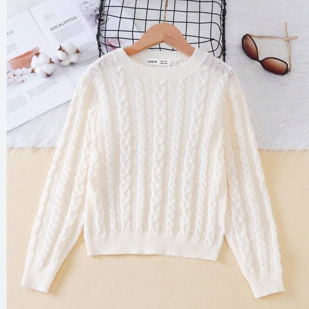 Joe Fresh Women's Pullover Sweater Size Small Ivory 100% Acrylic Cable Knit - Picture 2 of 11